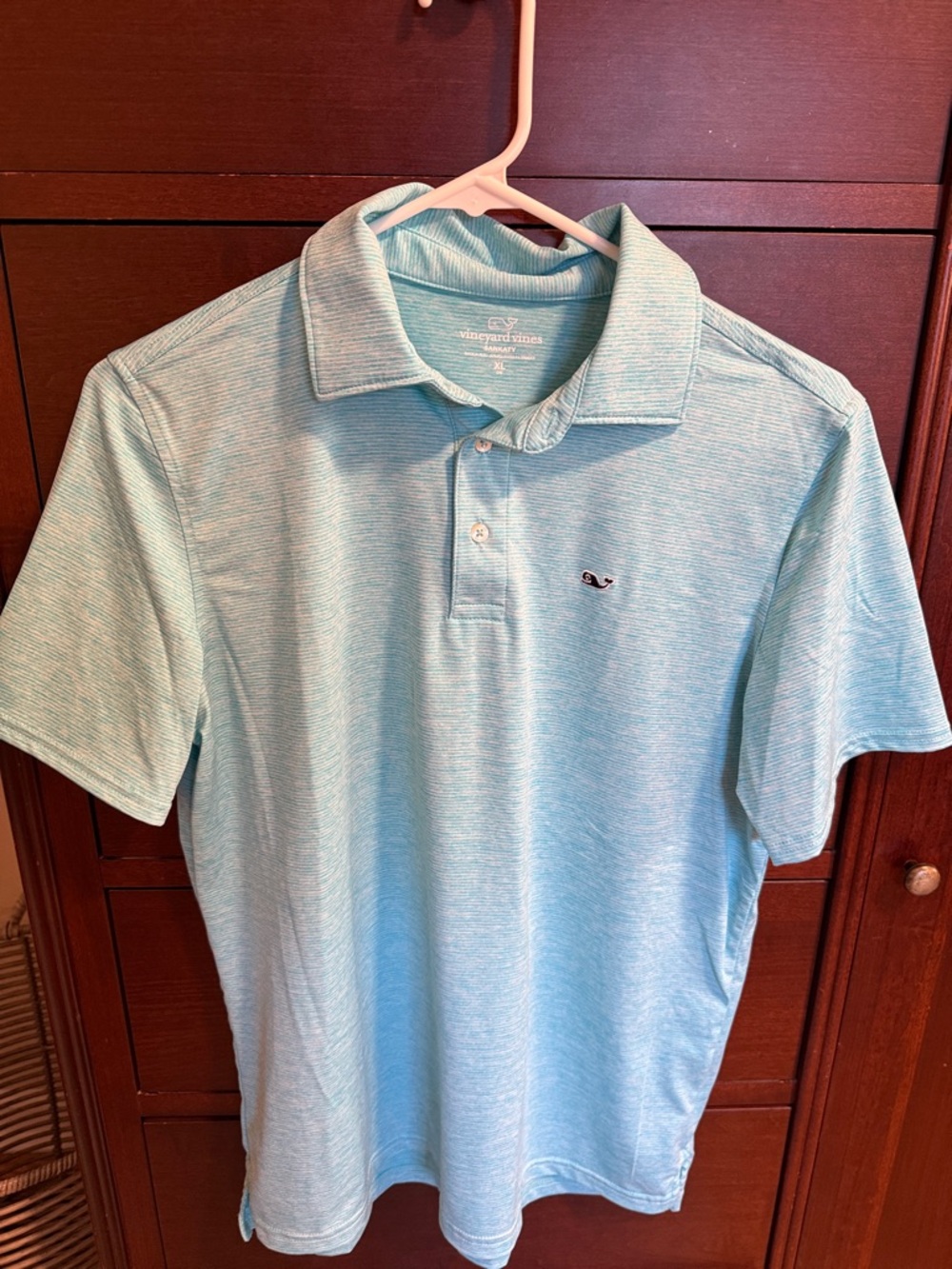Vineyard Vines Men's Light Aqua Heather Polo